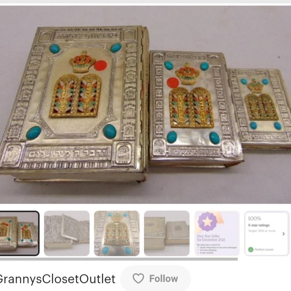Vintage collectible jewel decor Jewish set
